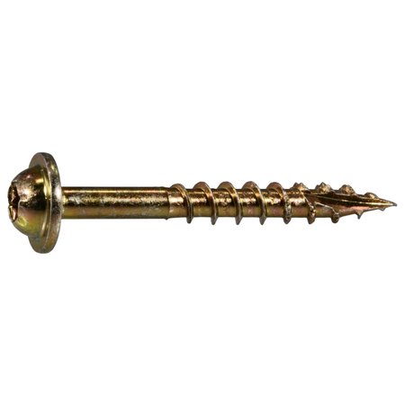 SABERDRIVE Wood Screw, #9, 1-1/2 in, Zinc Yellow Steel Round Head Torx Drive, 713 PK 54092